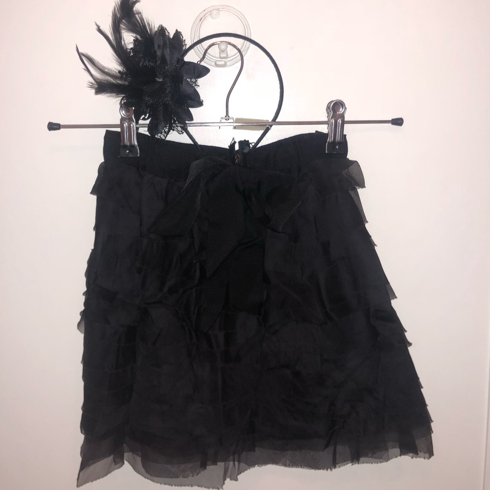 Italian-made black silk skirt
